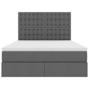 Letto con testiera Grigio scuro 140 x 190 cm Tessuto 3372541