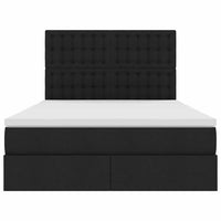 Letto con luci a strisce a LED Nero 140 x 190 cm Tessuto 3372542