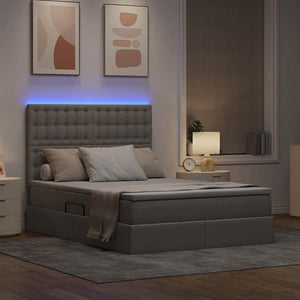Letto con luci a strisce a LED Talpa 140 x 190 cm Tessuto 3372543