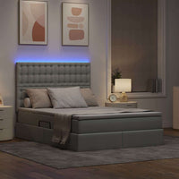 Letto con testiera Grigio chiaro 140 x 200 cm Tessuto 3372546