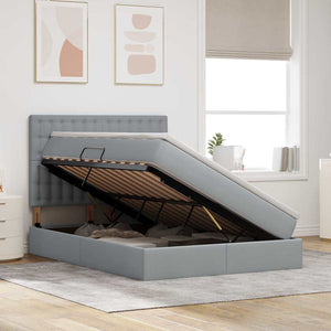 Letto con testiera Grigio chiaro 140 x 200 cm Tessuto 3372546