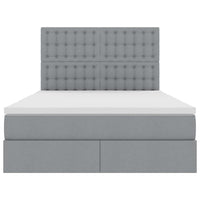 Letto con testiera Grigio chiaro 140 x 200 cm Tessuto 3372546