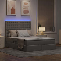 Letto con luci a strisce a LED Talpa 140 x 200 cm Tessuto 3372549