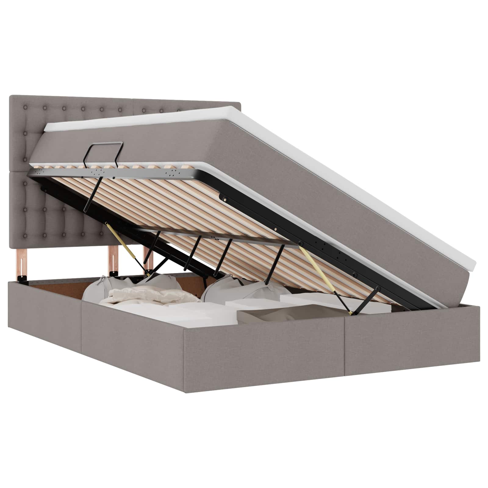 Letto con luci a strisce a LED Talpa 140 x 200 cm Tessuto 3372549