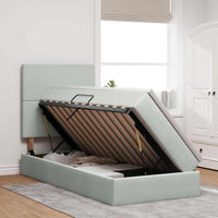 Letto con contenitore e LED Grigio chiaro 90 x 190 cm Velluto 3372573