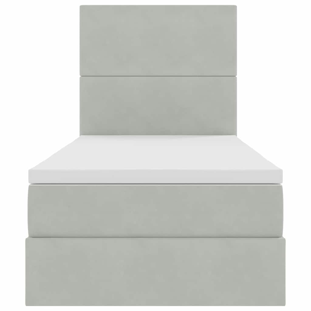 Letto con contenitore e LED Grigio chiaro 90 x 190 cm Velluto 3372573