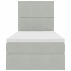 Letto con contenitore e LED Grigio chiaro 90 x 190 cm Velluto 3372573