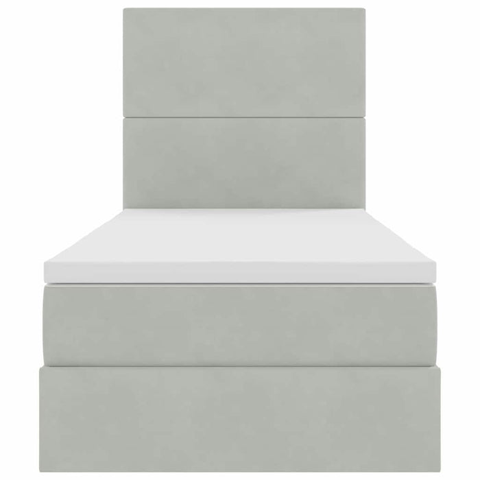 Letto con contenitore e LED Grigio chiaro 90 x 190 cm Velluto 3372573