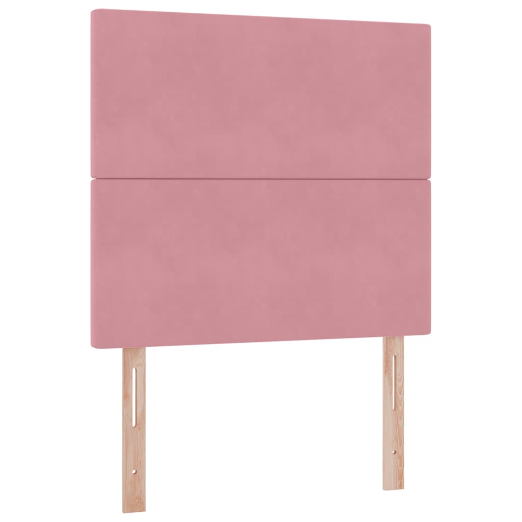 Letto con contenitore e LED con led Rosa 90 x 200 cm Velluto 3372584