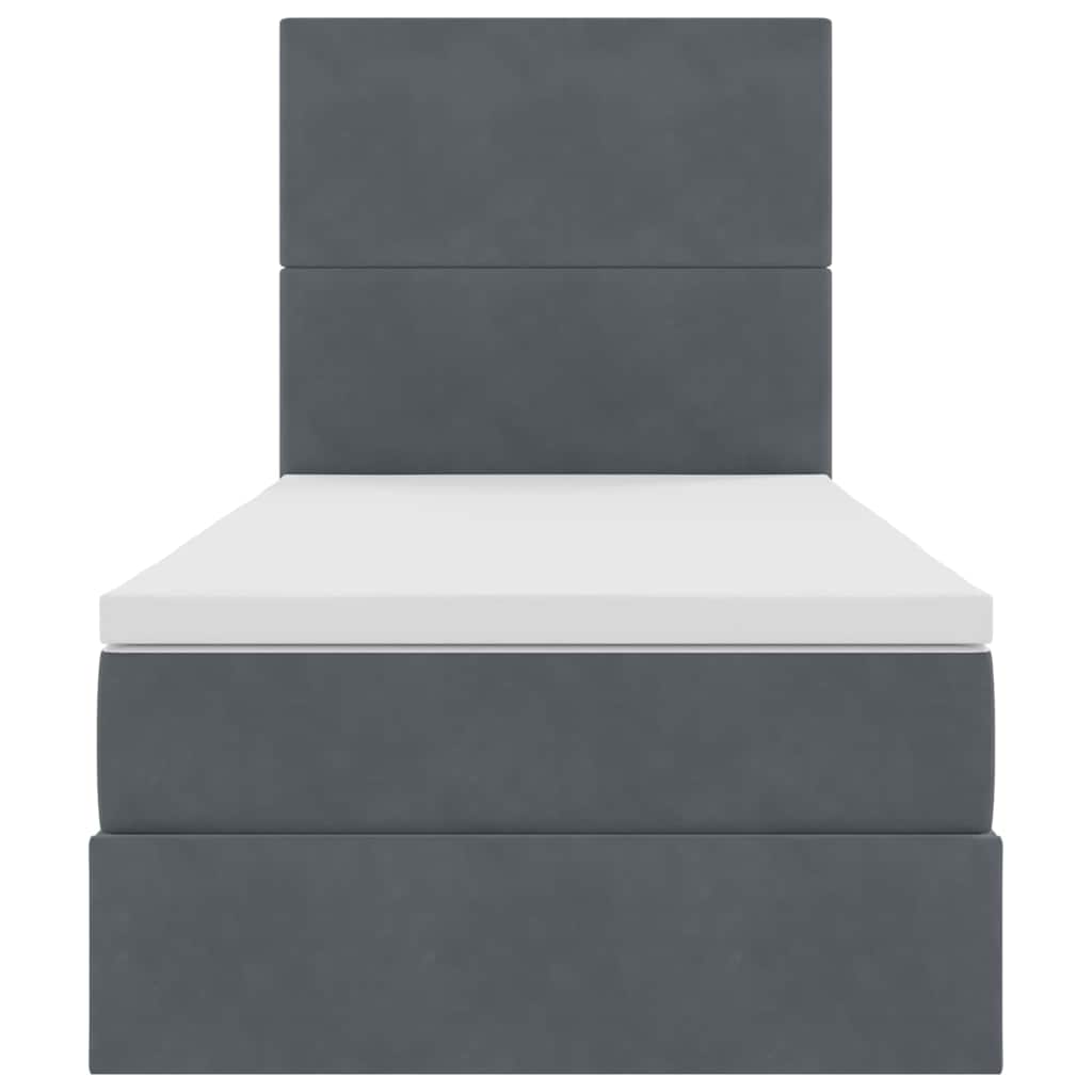 Letto con contenitore e LED Grigio scuro 100 x 200 cm Velluto 3372586