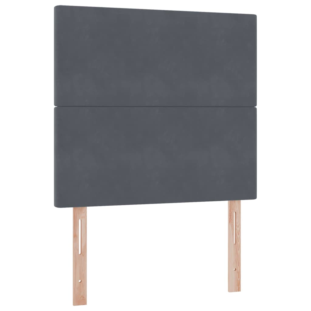 Letto con contenitore e LED Grigio scuro 100 x 200 cm Velluto 3372586