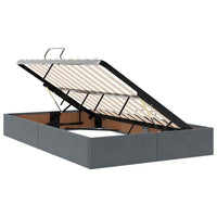 Letto con contenitore e LED Grigio scuro 120 x 190 cm Velluto 3372592