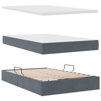 Letto con contenitore e LED Grigio scuro 120 x 190 cm Velluto 3372592