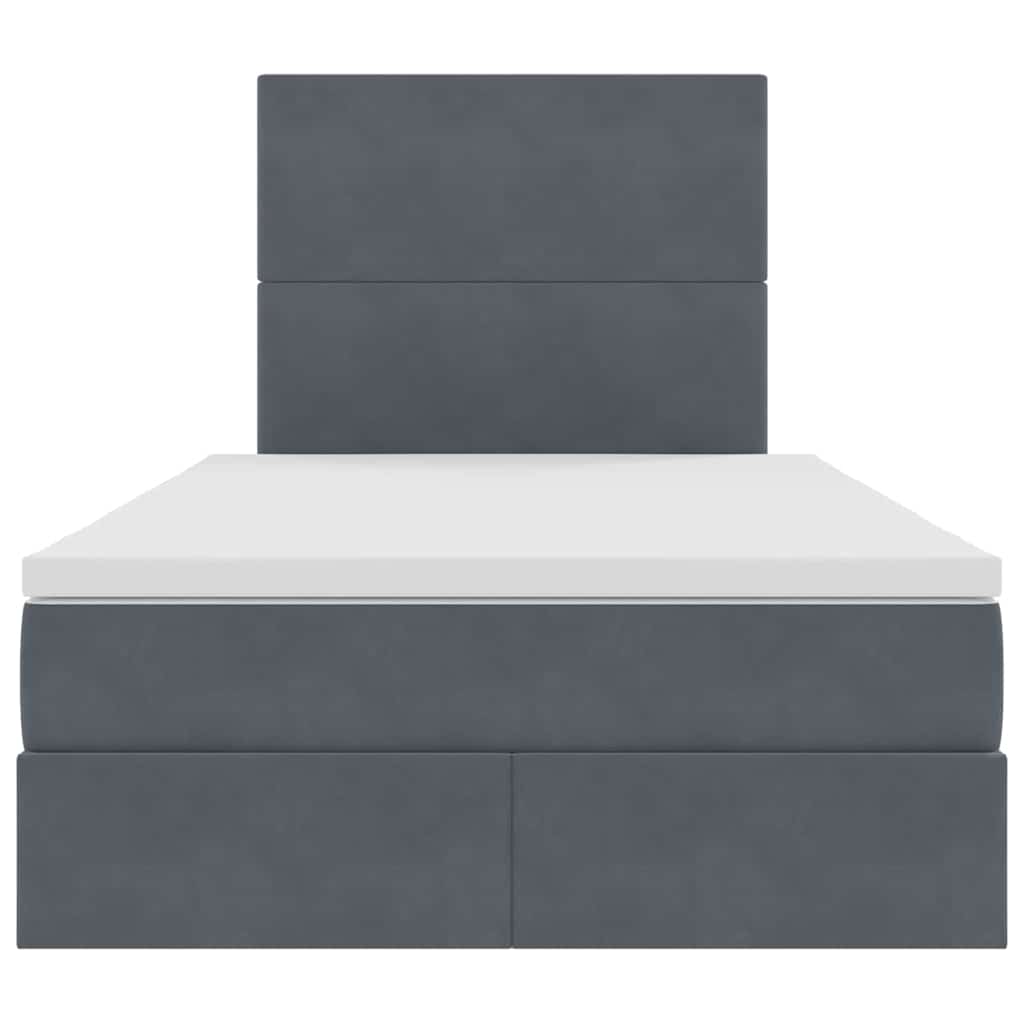 Letto con testiera Grigio scuro 120 x 200 cm Velluto 3372598