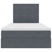 Letto con testiera Grigio scuro 120 x 200 cm Velluto 3372598
