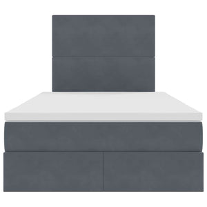 Letto con testiera Grigio scuro 120 x 200 cm Velluto 3372598