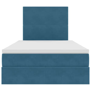 Letto con contenitore e LED Blu Scuro 120 x 200 cm Velluto 3372601