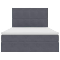 Letto con testiera Grigio scuro 140 x 200 cm Velluto 3372610
