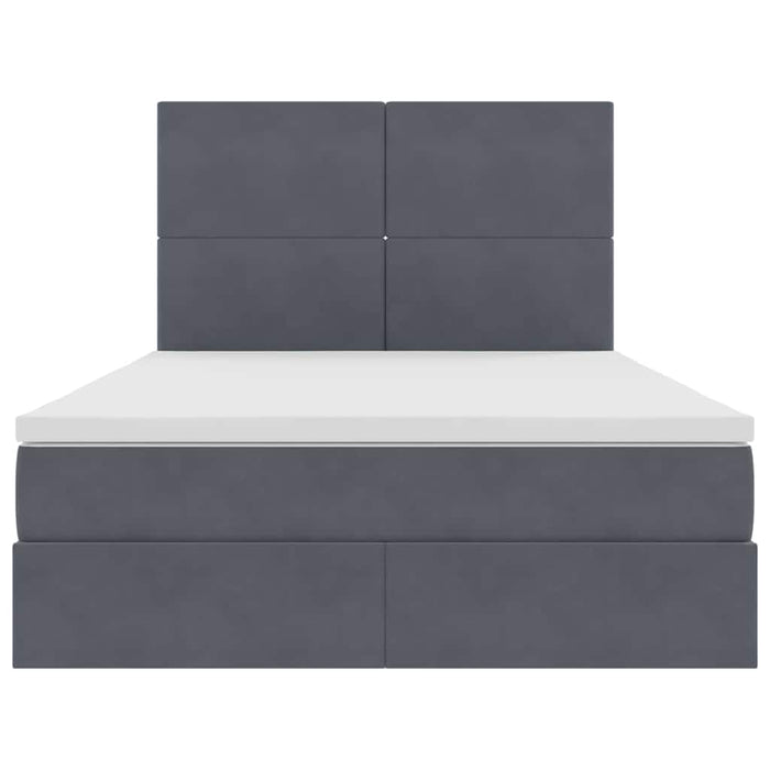Letto con testiera Grigio scuro 140 x 200 cm Velluto 3372610