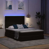 Letto con luci a strisce a LED Nero 140 x 200 cm Velluto 3372611