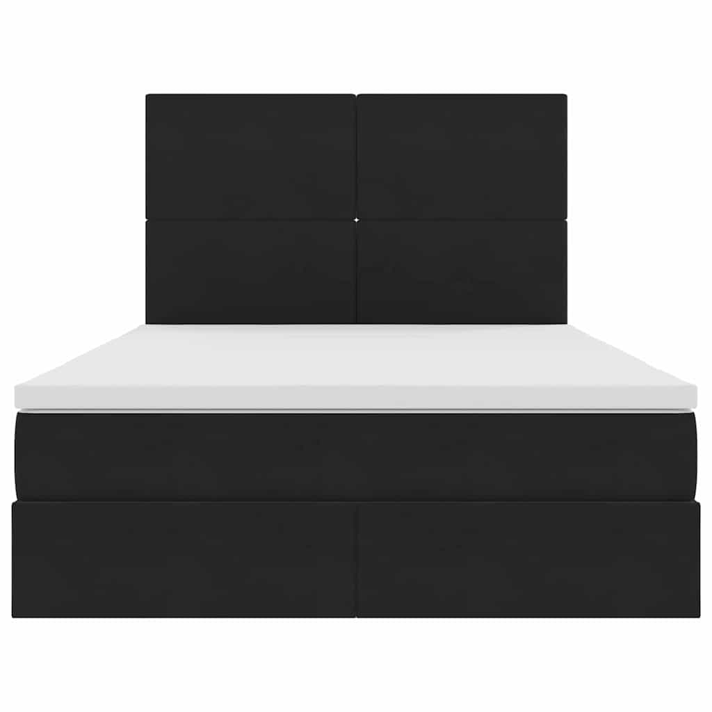 Letto con luci a strisce a LED Nero 140 x 200 cm Velluto 3372611