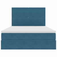 Letto con contenitore e LED Blu Scuro 140 x 200 cm Velluto 3372613