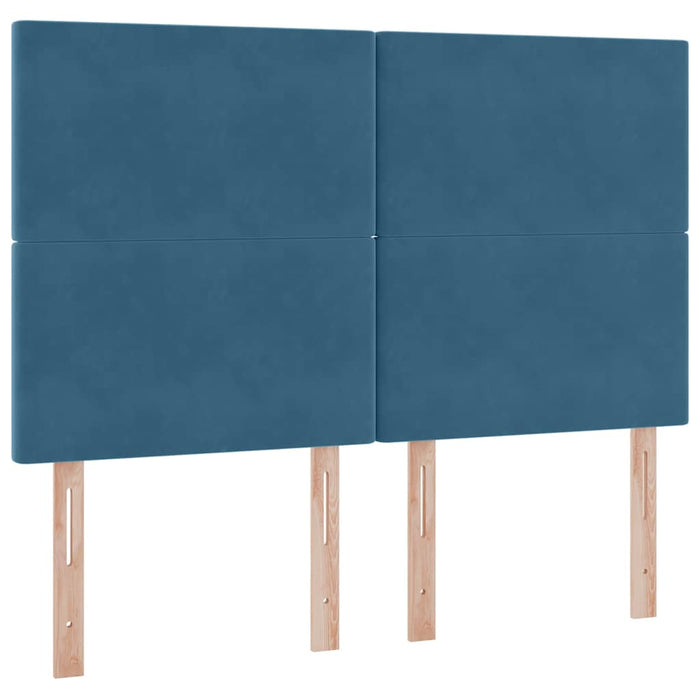 Letto con contenitore e LED Blu Scuro 140 x 200 cm Velluto 3372613