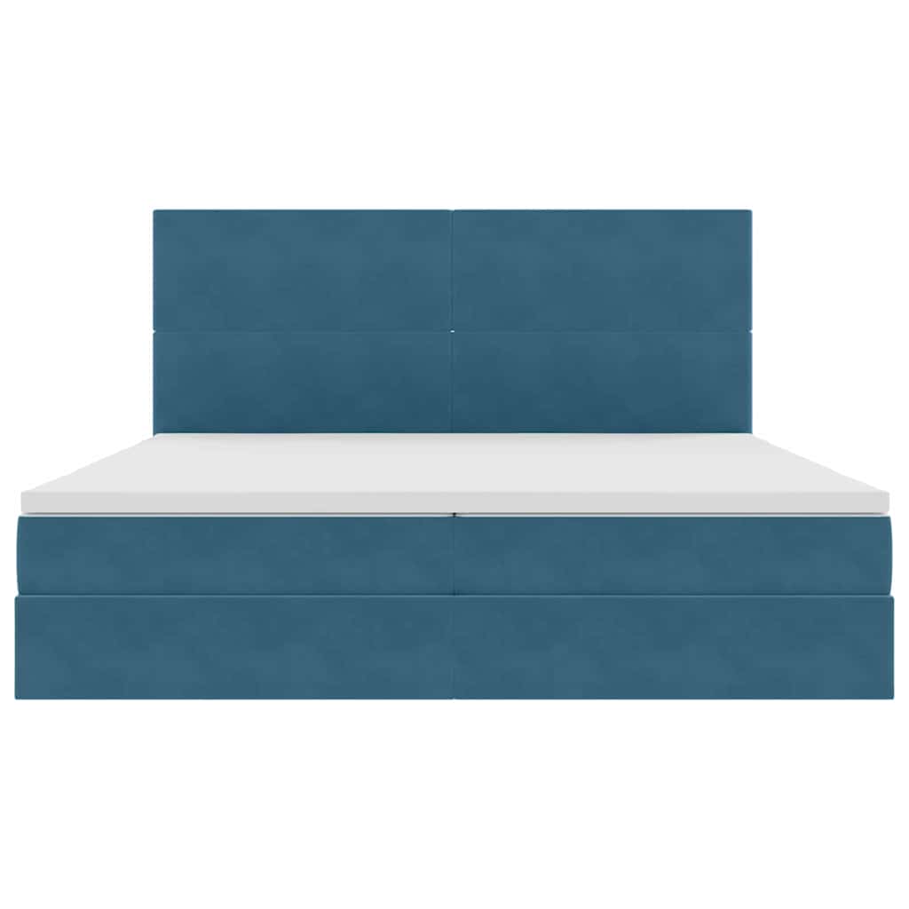 Letto con contenitore e LED Blu Scuro 200 x 200 cm Velluto 3372631