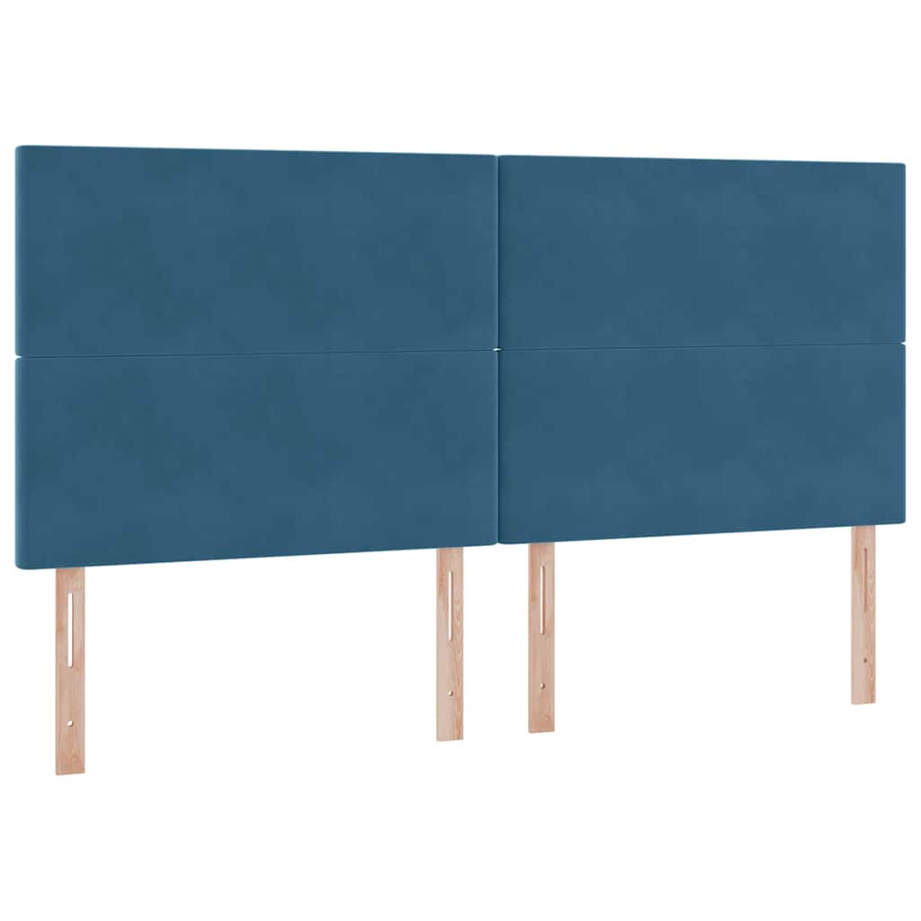 Letto con contenitore e LED Blu Scuro 200 x 200 cm Velluto 3372631