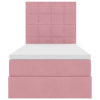 Letto con contenitore e LED con led Rosa 90 x 200 cm Velluto 3372644