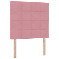 Letto con contenitore e LED con led Rosa 90 x 200 cm Velluto 3372644