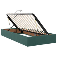 Letto con contenitore e LED Verde Scuro 100 x 200 cm Velluto 3372648