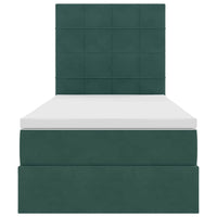 Letto con contenitore e LED Verde Scuro 100 x 200 cm Velluto 3372648