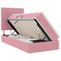Letto con contenitore e LED con led Rosa 100 x 200 cm Velluto 3372650
