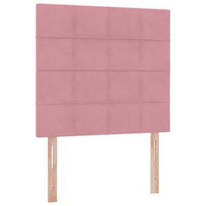 Letto con contenitore e LED con led Rosa 100 x 200 cm Velluto 3372650