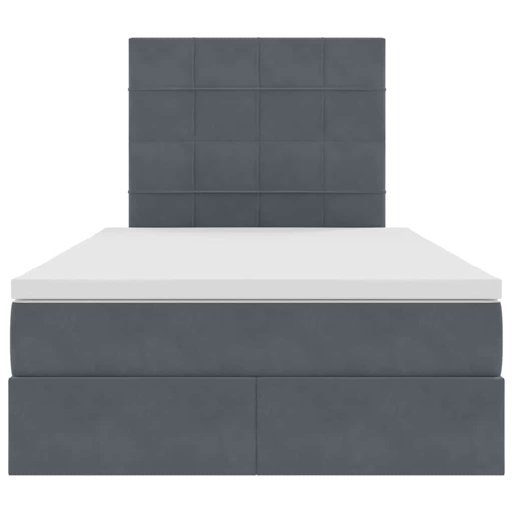 Letto con contenitore e LED Grigio scuro 120 x 190 cm Velluto 3372652