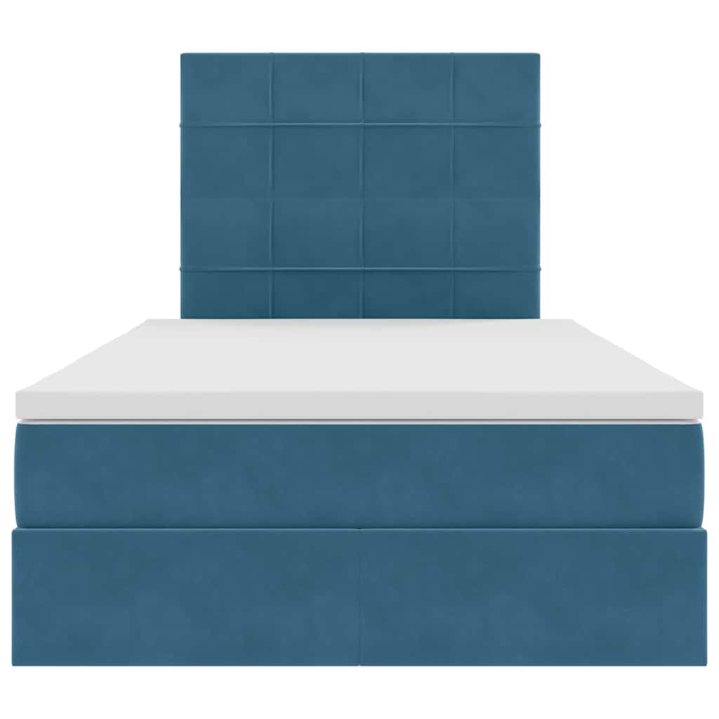 Letto con contenitore e LED Blu 120 x 190 cm Velluto 3372655