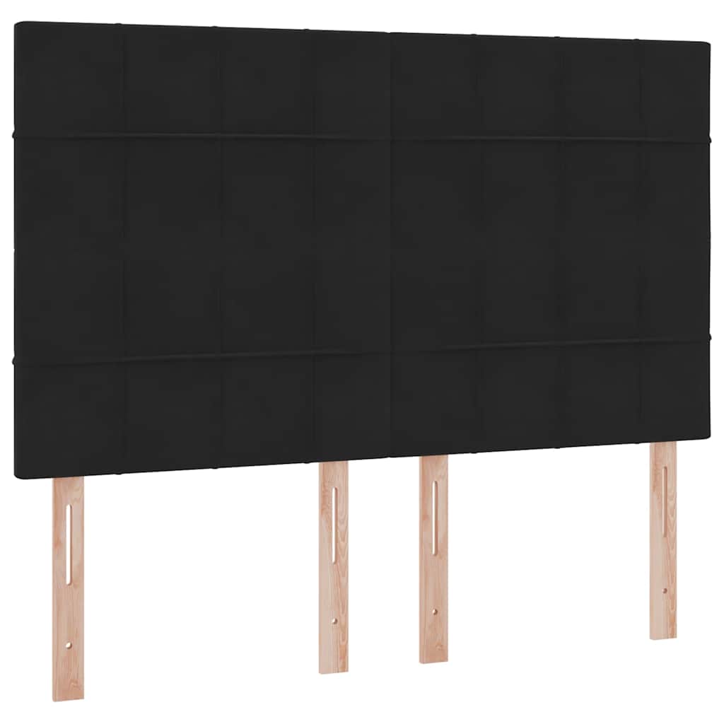 Letto con contenitore e LED con led Nero 140 x 190 cm Velluto 3372665
