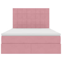 Letto con luci a strisce a LED Rosa 140 x 190 cm Velluto 3372668