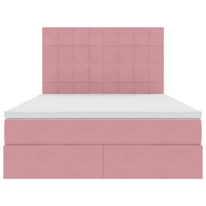 Letto con luci a strisce a LED Rosa 140 x 190 cm Velluto 3372668