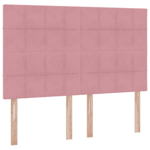 Letto con luci a strisce a LED Rosa 140 x 190 cm Velluto 3372668