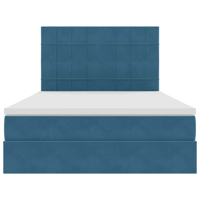 Letto con luci a strisce a LED Blu Scuro 140 x 200 cm Velluto 3372673