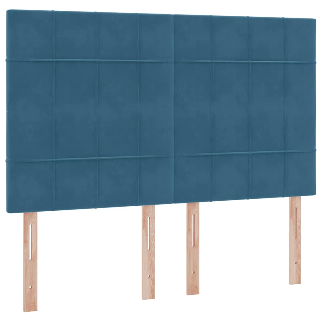 Letto con luci a strisce a LED Blu Scuro 140 x 200 cm Velluto 3372673