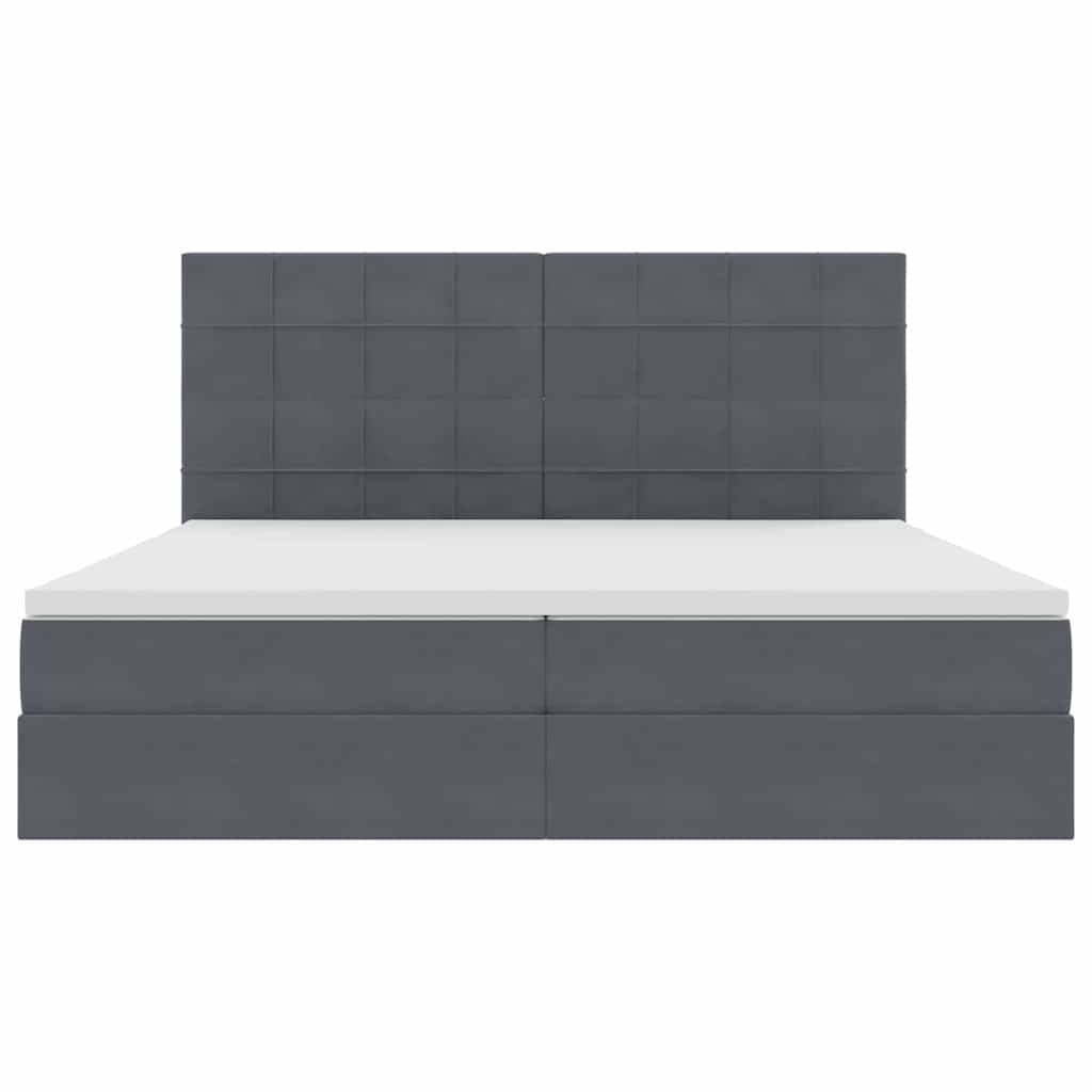 Letto con contenitore e LED Grigio scuro 200 x 200 cm Velluto 3372688