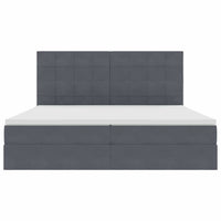 Letto con contenitore e LED Grigio scuro 200 x 200 cm Velluto 3372688