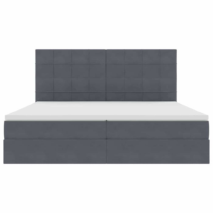 Letto con contenitore e LED Grigio scuro 200 x 200 cm Velluto 3372688