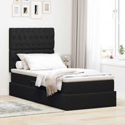 Letto con contenitore e LED con led Nero 90 x 190 cm Velluto 3372695