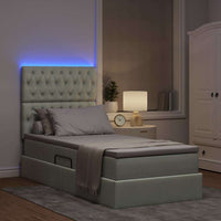 Letto con contenitore e LED Grigio chiaro 90 x 200 cm Velluto 3372699
