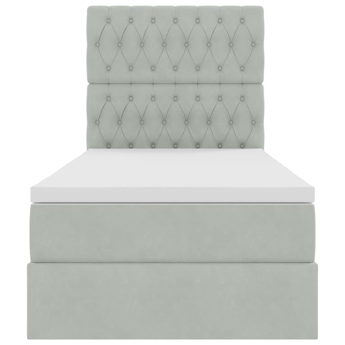 Letto con contenitore e LED Grigio chiaro 90 x 200 cm Velluto 3372699