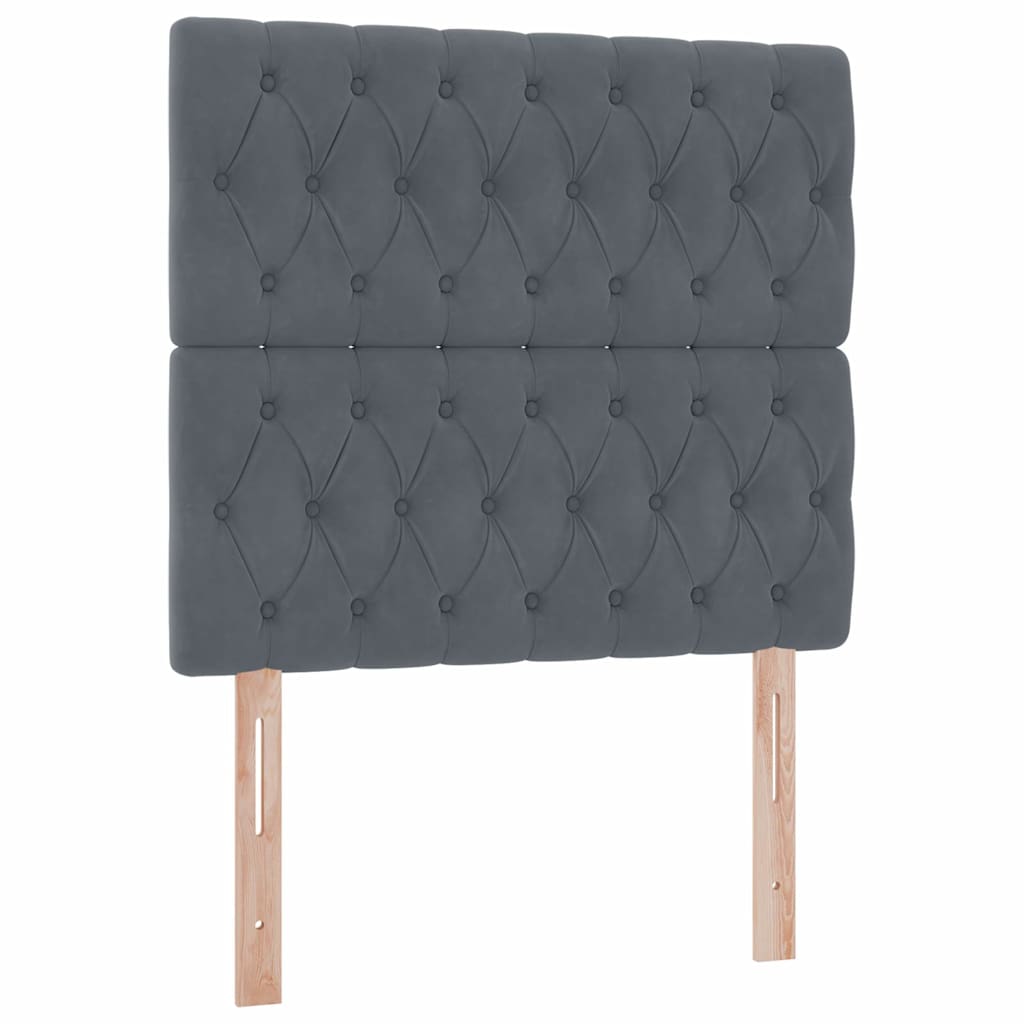 Letto con contenitore e LED Grigio scuro 90 x 200 cm Velluto 3372700